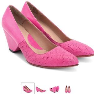 NIB john fluevog Ambition heel pink floral 10.5 M